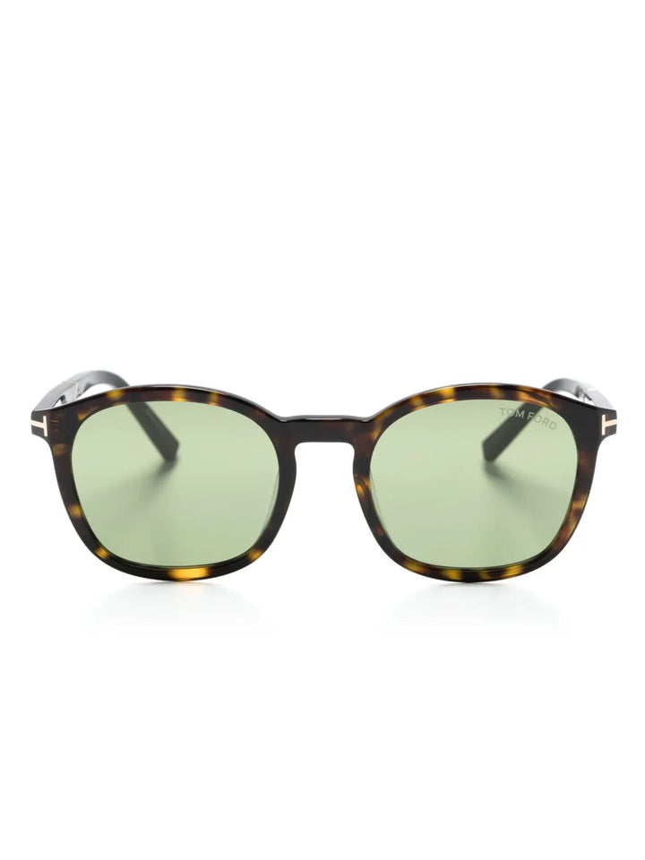 TOM FORD Eyewear tortoiseshell-effect round-frame sunglasses - Tenue