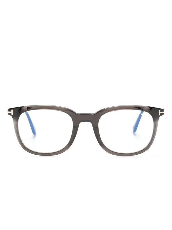 TOM FORD Eyewear logo-plaque round-frame glasses - Tenue