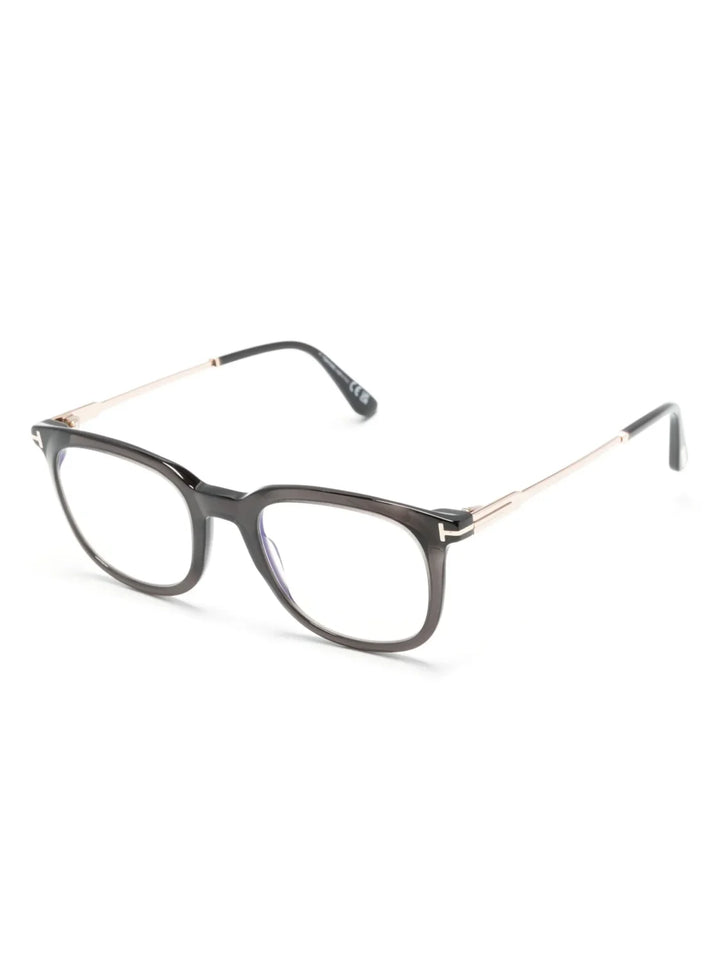 TOM FORD Eyewear logo-plaque round-frame glasses - Tenue