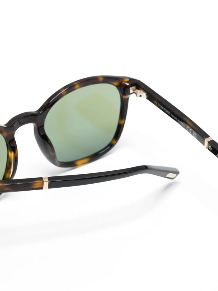 TOM FORD Eyewear tortoiseshell-effect round-frame sunglasses - Tenue